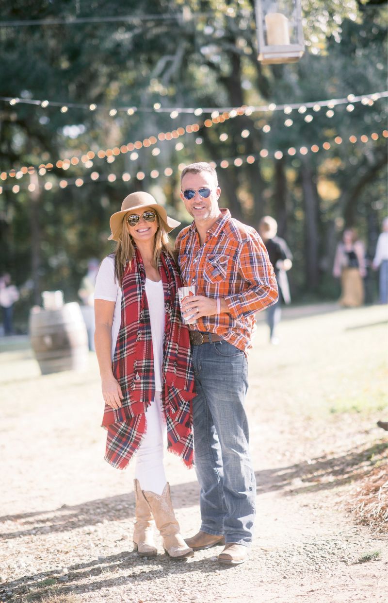 A Relaxed Celebration: Melissa and Kevin Williams asked family and pals to pull out their cowboy boots to celebrate their wedding at a dressed-down winter fête on Yonges Island. “Kevin and I often have oyster roasts—sometimes for just the two of us in our backyard,” she notes.