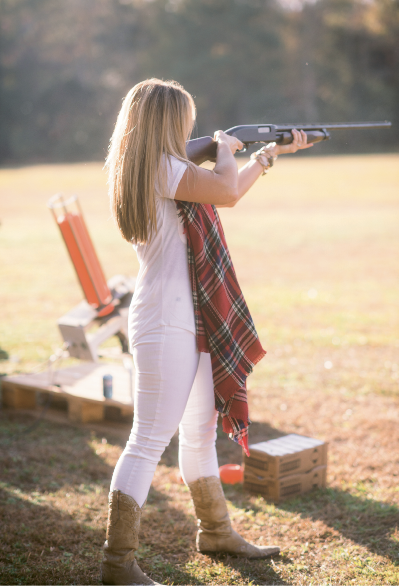 Good Shot: Roughly 25 guests took part in a skeet shoot tournament early in the day. Participants shot three rounds of clays; the top two then faced off in a final round. “It was so much fun!” says Melissa, who’s been shooting since she was a teenager.