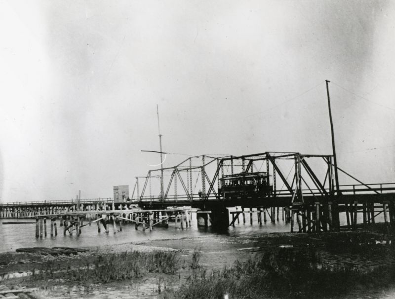 The Cove Inlet trolley bridge between the Old Village in Mount Pleasant and Station 9 on the island