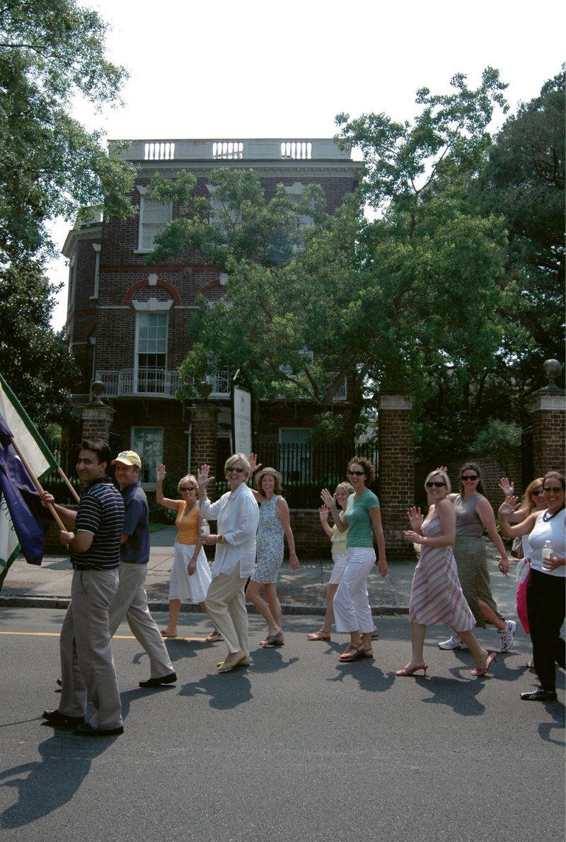 Robinson and staffers parade for Carolina Day in 2010.