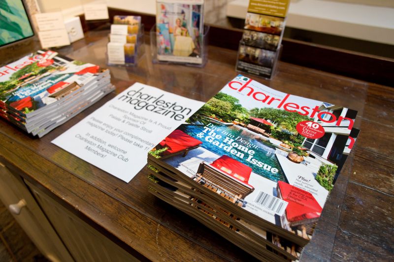 The July issue of Charleston magazine was on display at the Atrium Art Gallery.