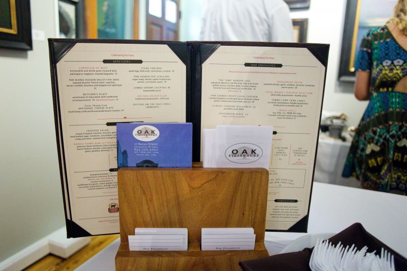 Oak Steakhouse displayed their menu for guests to consider.