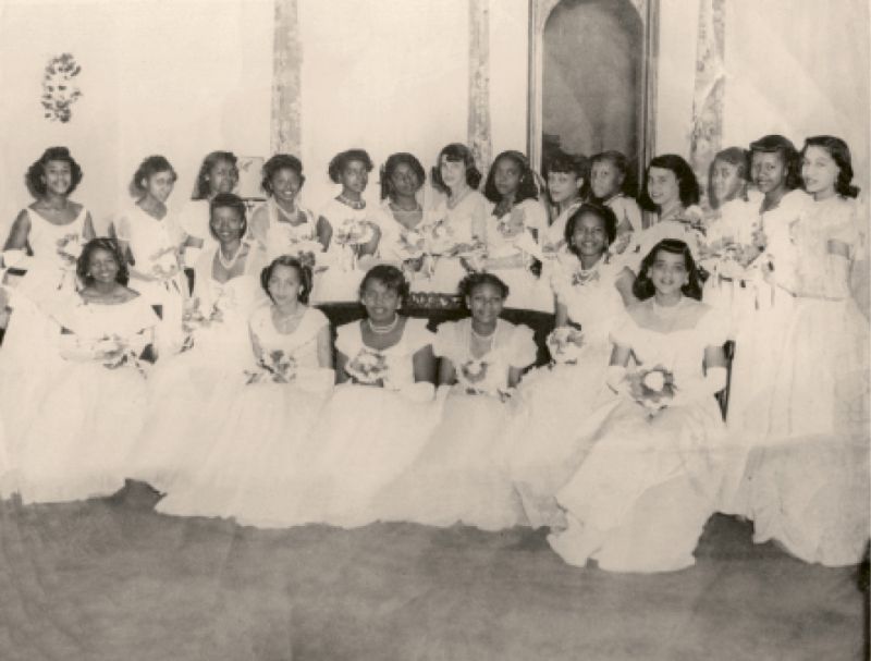 Martin-Carrington with her fellow 1947 debutantes from Avery, Burke, and Immaculate Conception high schools.