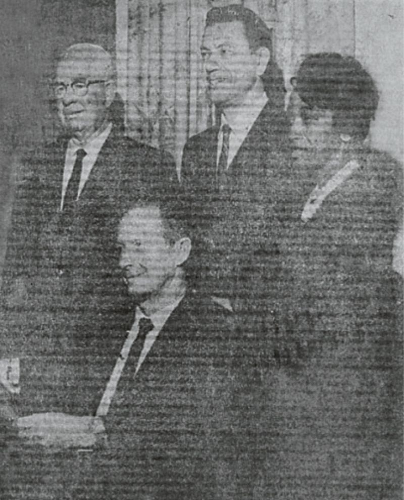 Martin-Carrington celebrating the First Methodist Centennial with Compton Mayor Chester Crain (seated) in 1968