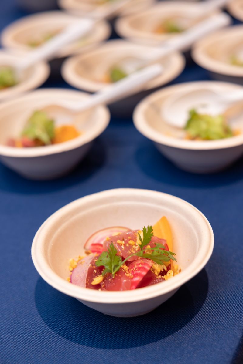 Minds behind The Grocery crafted a mouth-watering tuna crudo with som tam vinaigrette and spiced peanuts.