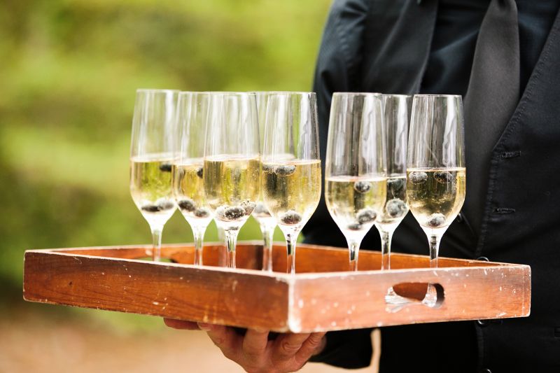 SIP AND SEE: Upon guests’ arrival to the ceremony site
