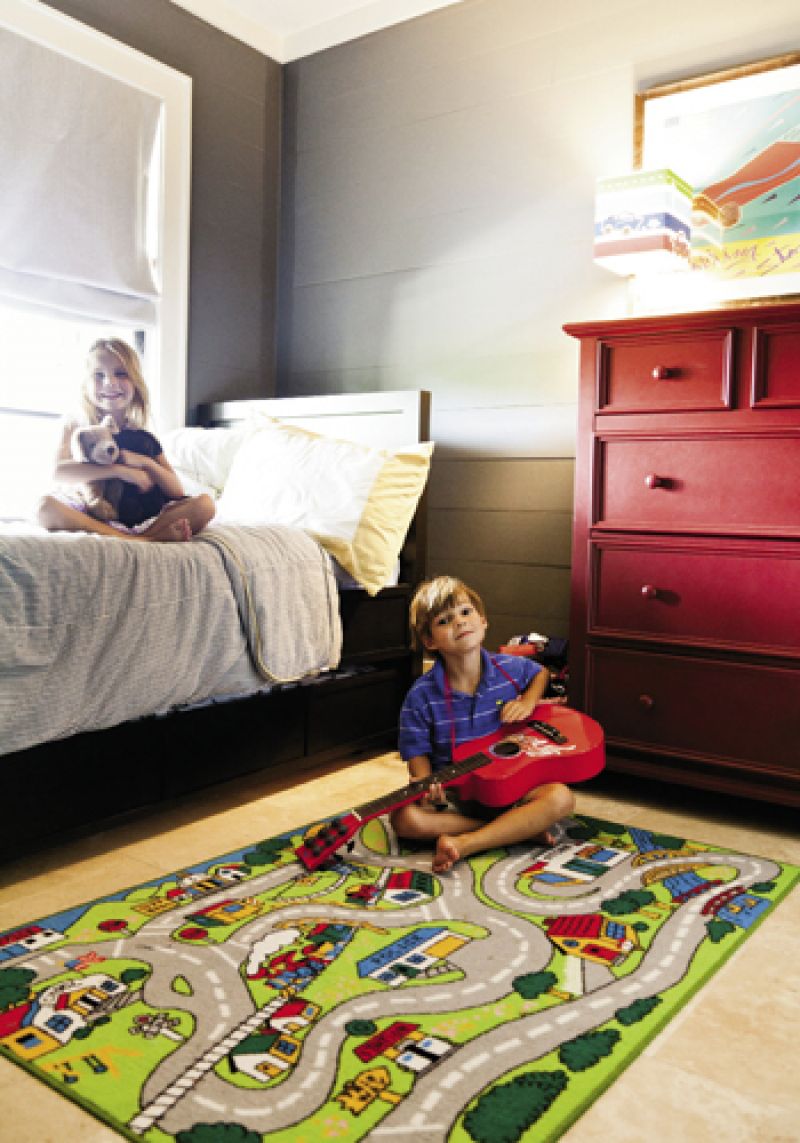 Down Under: The ground-floor suite includes twins DeLacy and Logan’s bedrooms.