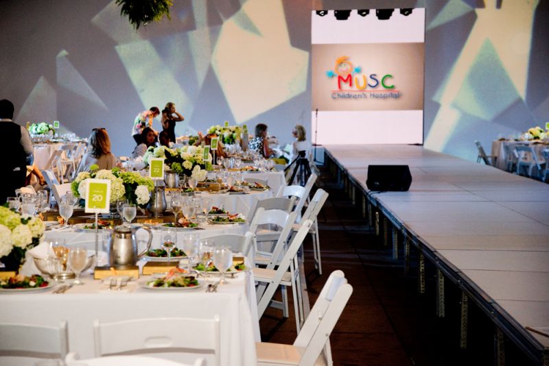 Tables offered exceptional views of the runway fashions.