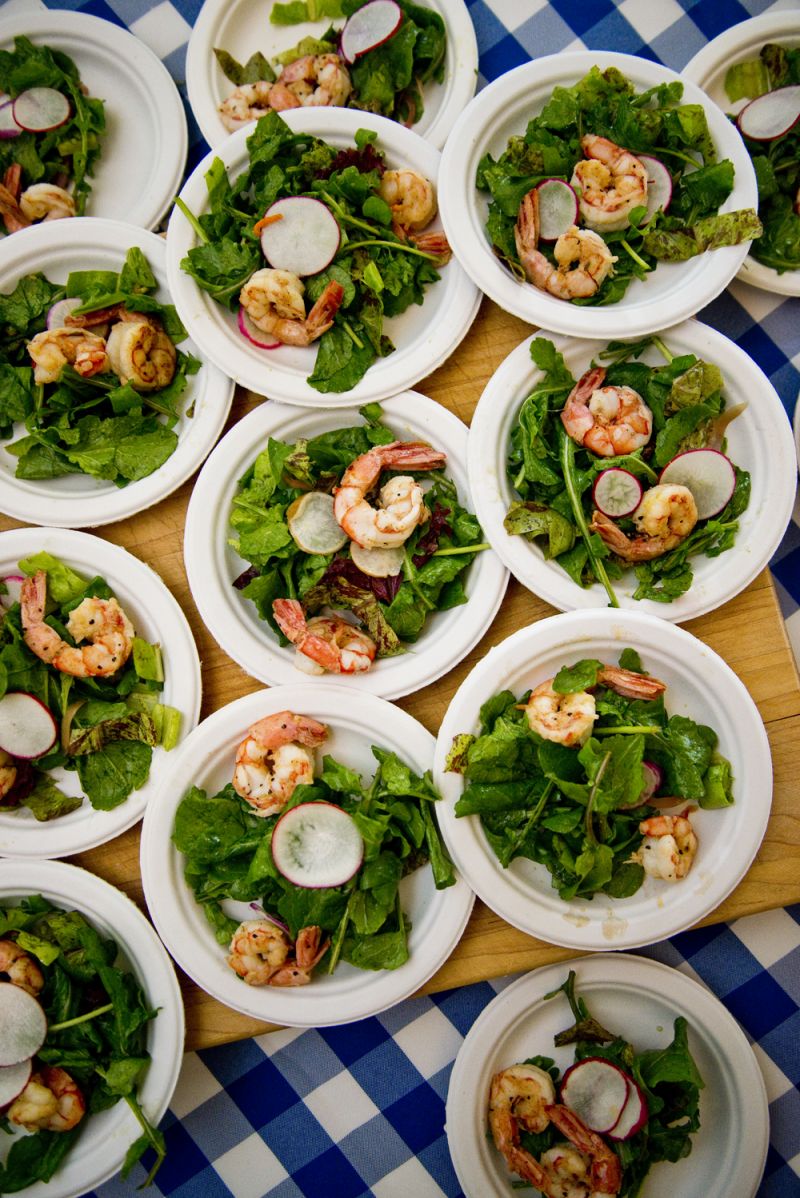 Poogan’s Porch presented a pan-roasted spicy shrimp salad using ingredients from Abundant Seafood and Lowland Farms.