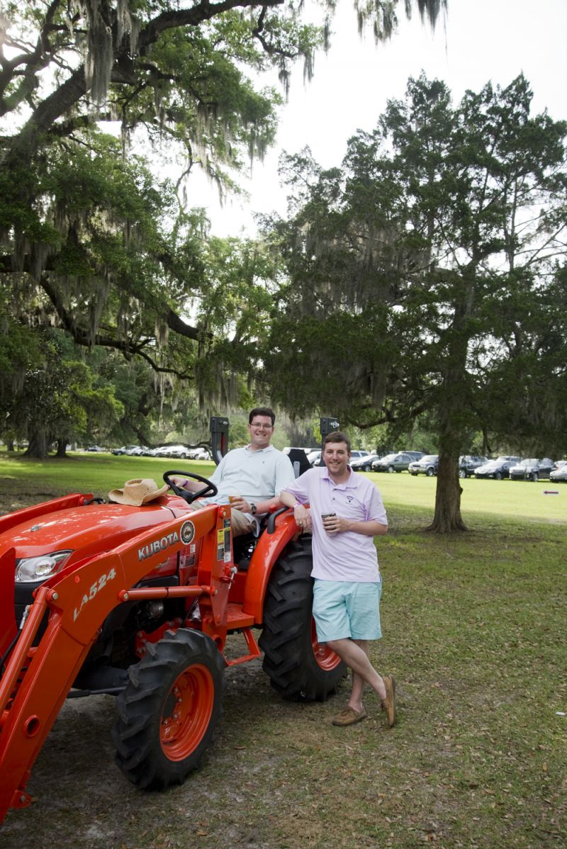 “We’re actually qualified to sit on the tractor because we’re from Texas.” Texas natives Matt Skains and Daniel Weizel are in town with their supper club to try all of the great local food that Charleston has to offer.