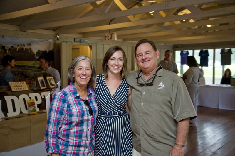 Boo Collins, LLF Sustainable Agriculture Program Director Nikki Seilbert, and Bobby Collins relax at the end of a successful event.