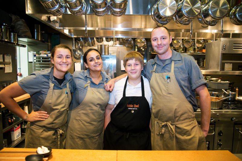 Jillian Reilly, Four Ninety-Two chef Amanee Neirouz, little chef Luke Ogier, and Four Ninety-Two chef Nate Whiting