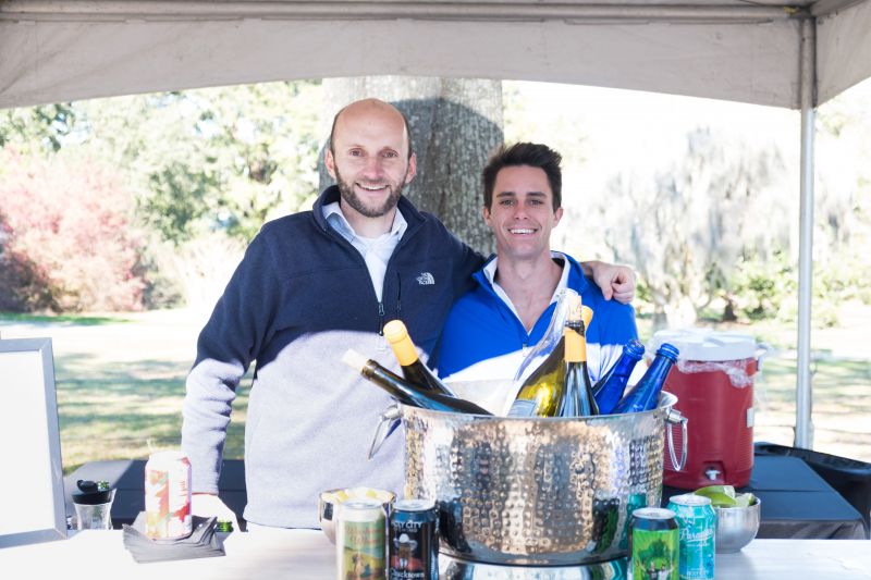 David Cosgrove and Ben Gaither of Holy City Brewing served local wines and beers to parched guests