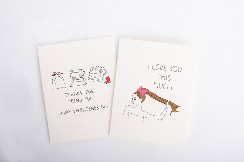 Chalkscribe &quot;Love You This Much&quot; and &quot;Thanks For Being You&quot; cards, $5, both available at Mac &amp; Murphy