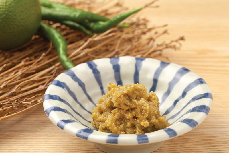 Spice It Up: “Yuzu kosho is a Japanese condiment made out of yuzu, chiles, and salt. It’s such a complex flavor, like a new, interesting wasabi.”