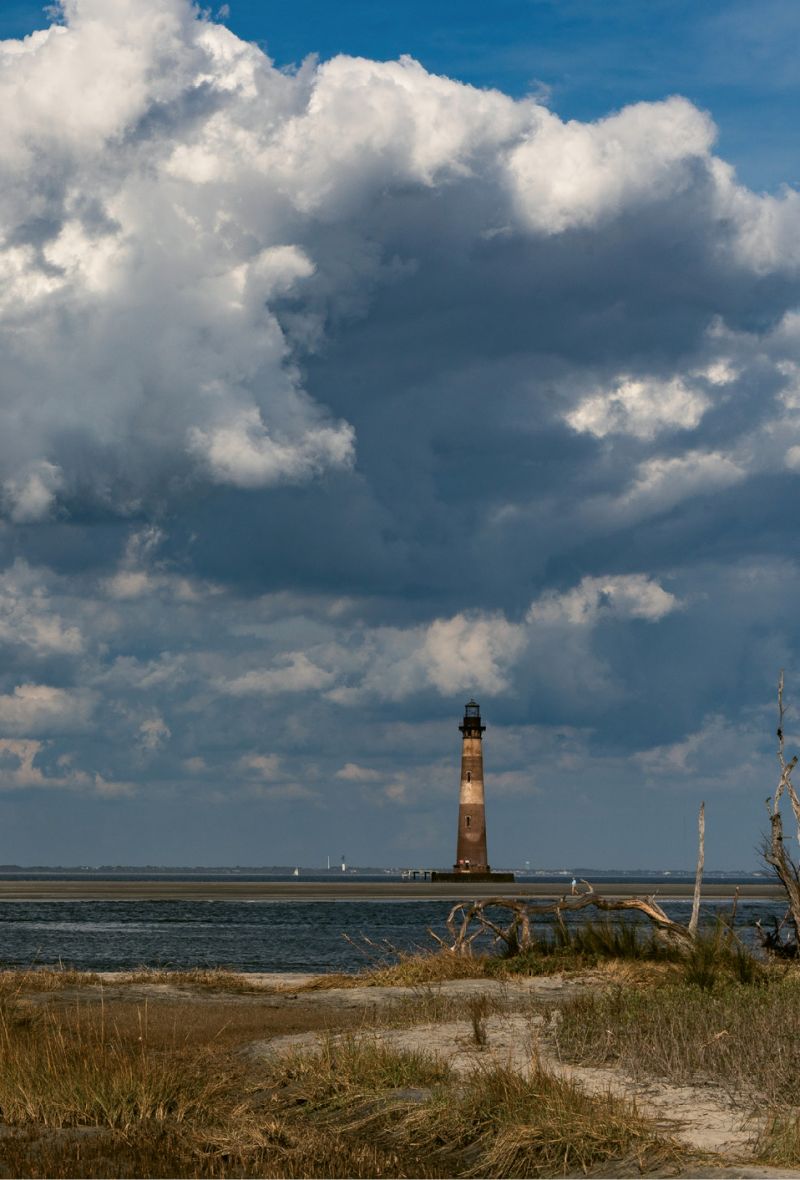 Located at the northeastern tip of Folly, the Charleston County Parks-maintained Lighthouse Inlet Heritage Preserve is a great vantage point for viewing the Morris Island Lighthouse.