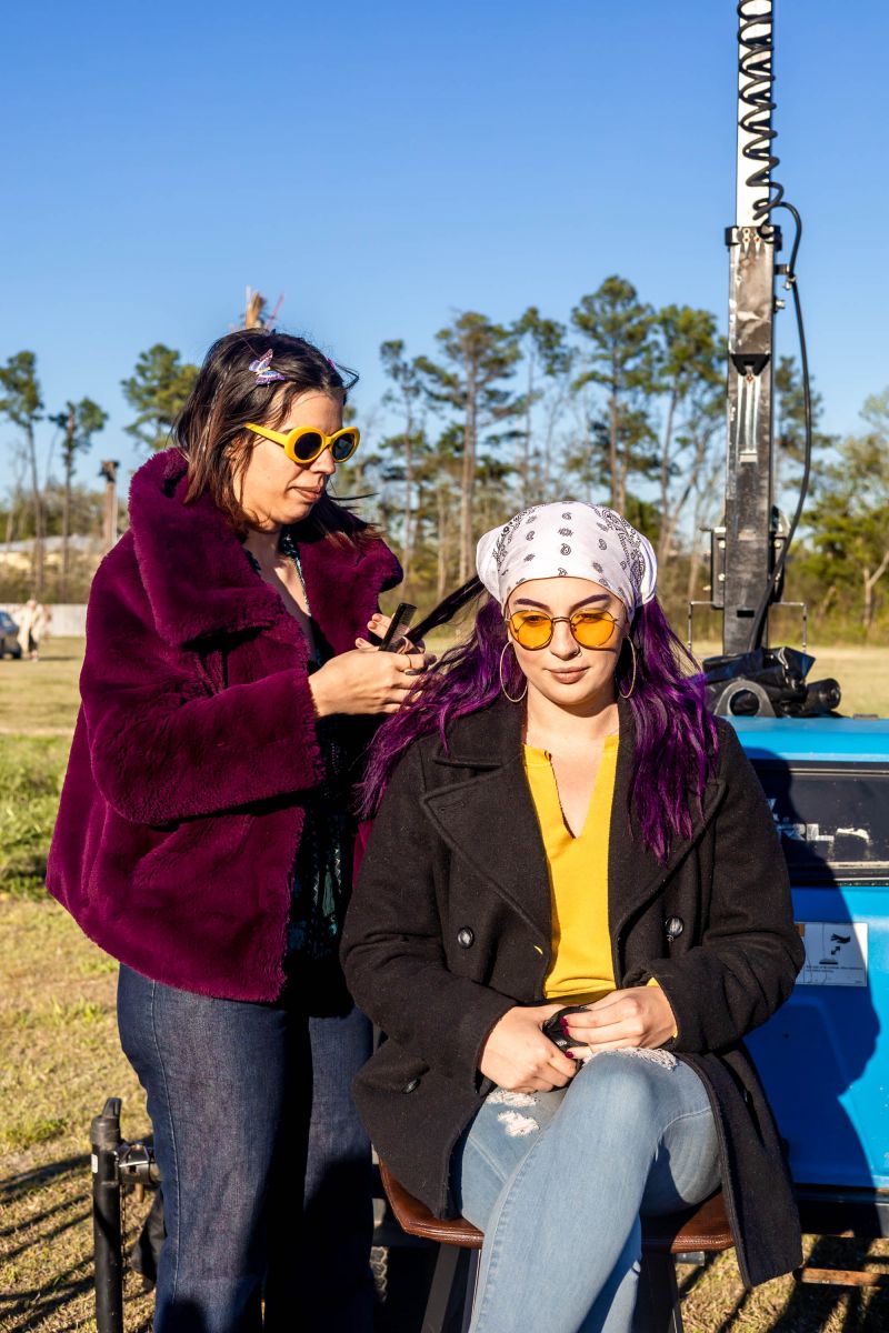 Members of Lava Salon add flair to guests’ hair.