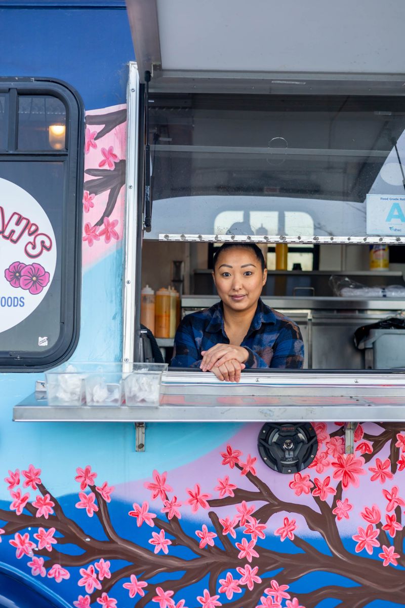 Korean food truck Seol Ah’s offered corn dogs battered in ramen and hot Cheetos.