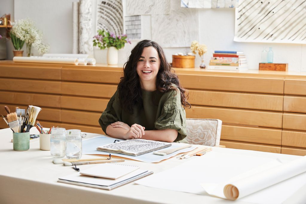 <i>The artist and designer in her studio at The Refinery.</i>