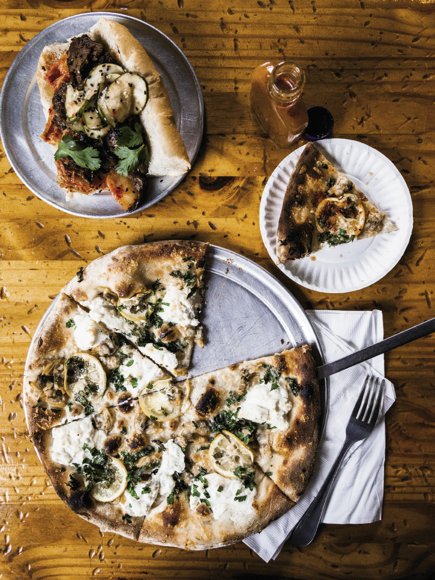 The ’Wich Doctor’s incredible white clam pizza is made in the Neapolitan style and topped with garlic oil, ricotta, Parmesan, Italian parsley, and lemon.
